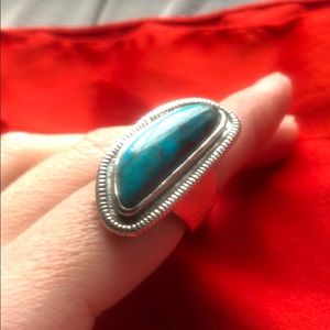 Silpada Turquoise Ripple Ring Size 7